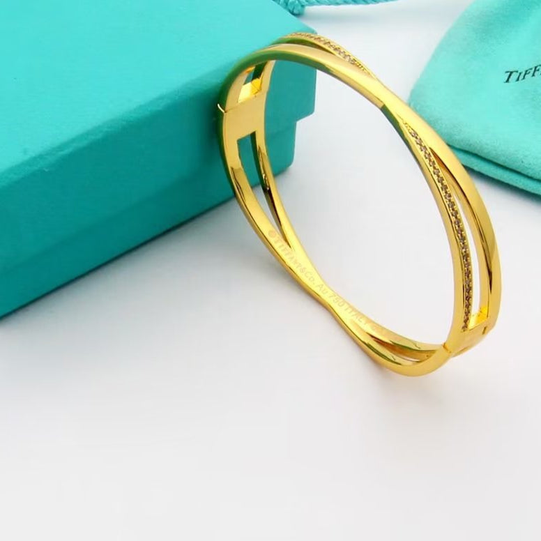 18K T Atlas x Narrow Hinged Bangle Bracelet