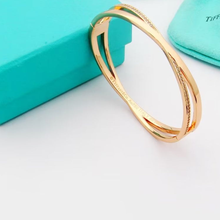 18K T Atlas x Narrow Hinged Bangle Bracelet