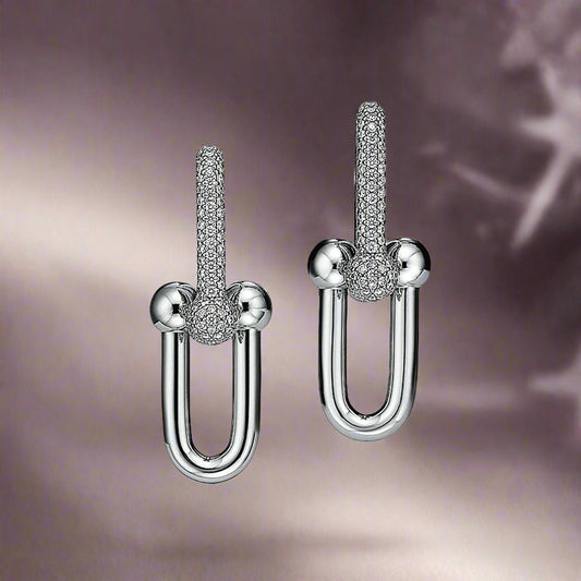 18K T HardWear Large Link Diamonds Earrings