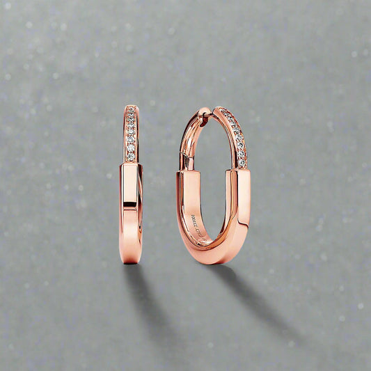 18K T Lock Diamonds Medium Earrings
