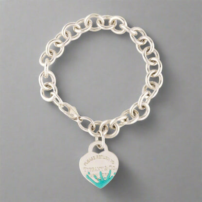 18K T Heart Tag Bracelet