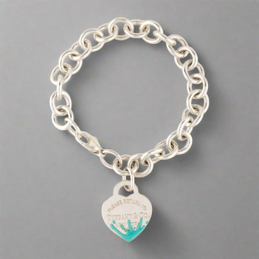 18K T Heart Tag Bracelet