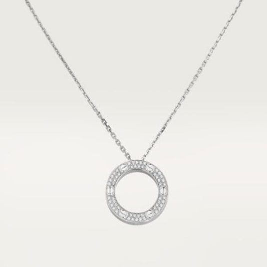 18K Love Diamond-Paved Necklace