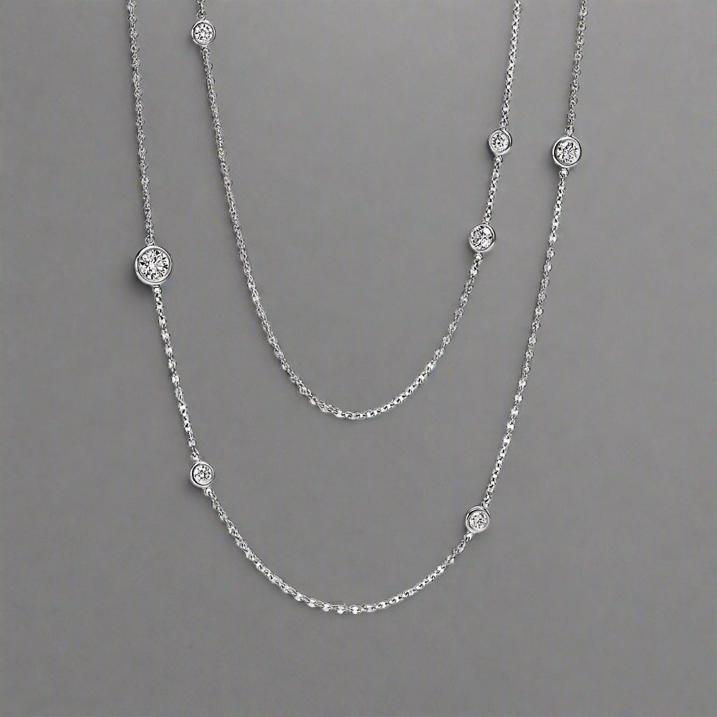 18K T Elsa Peretti Diamonds By The Yard Necklace