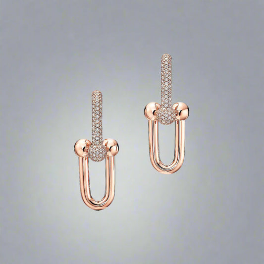 18K T HardWear Large Link Diamonds Earrings