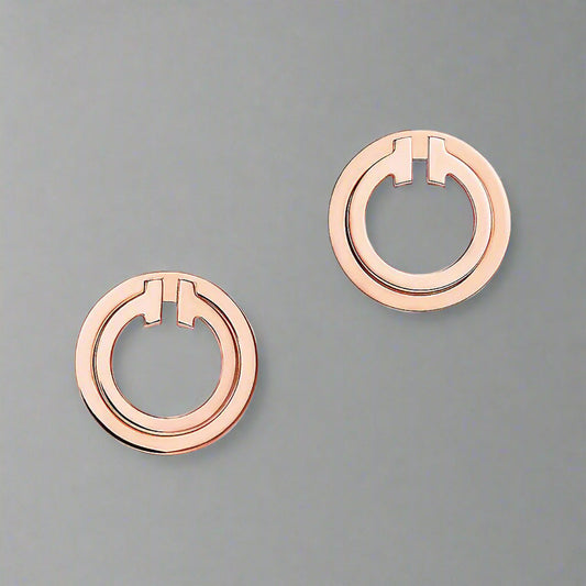 18K T Mother-of-pearl Circle Earrings