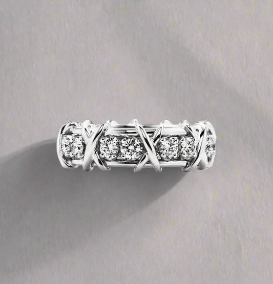 18K T Schlumberger Eighteen Stone Ring